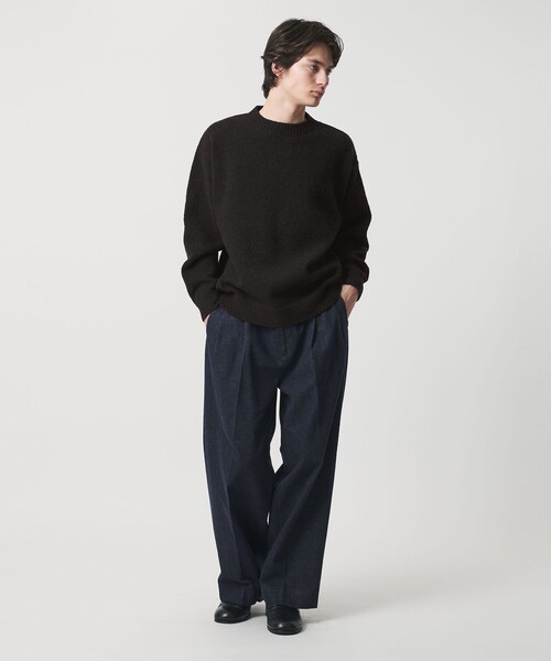 MONKEY TIME（モンキータイム）の「ウール ナイロン ループヤーン クルーネック（ニット/セーター・メンズ・オレンジ/ダークブラウン/ブラック・S/M/L/XL）」の8枚目の写真