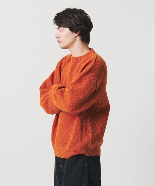 MONKEY TIME（モンキータイム）の「ウール ナイロン ループヤーン クルーネック（ニット/セーター・メンズ・オレンジ/ダークブラウン/ブラック・S/M/L/XL）」の12枚目の写真