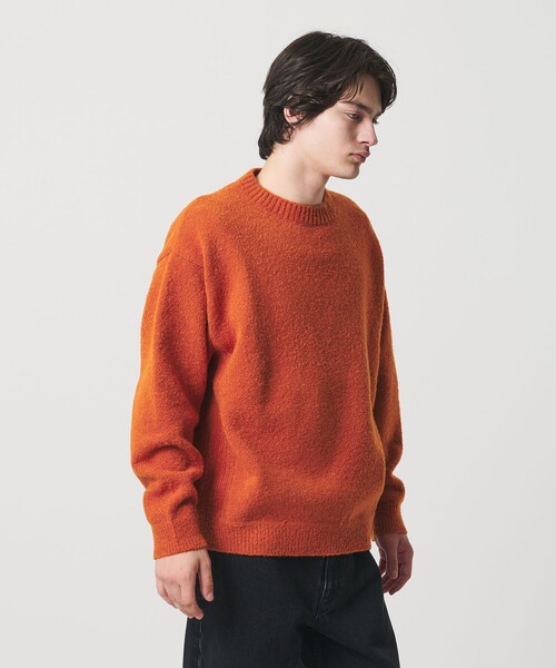 MONKEY TIME（モンキータイム）の「ウール ナイロン ループヤーン クルーネック（ニット/セーター・メンズ・オレンジ/ダークブラウン/ブラック・S/M/L/XL）」の14枚目の写真