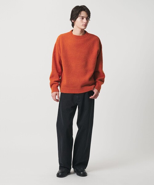 MONKEY TIME（モンキータイム）の「ウール ナイロン ループヤーン クルーネック（ニット/セーター・メンズ・オレンジ/ダークブラウン/ブラック・S/M/L/XL）」の15枚目の写真