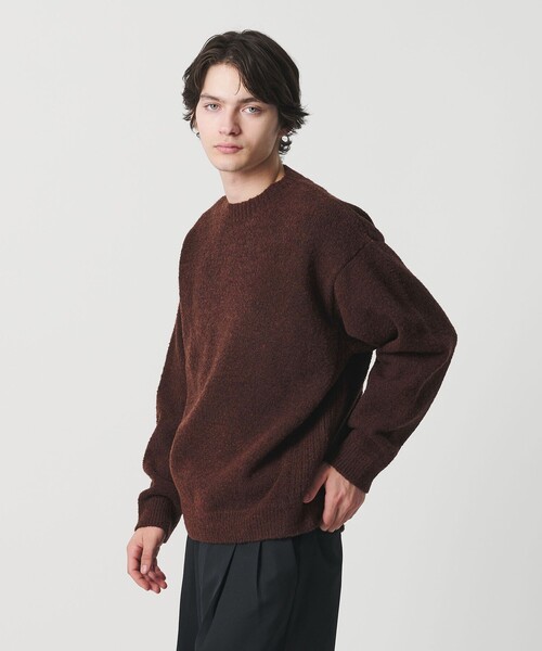 MONKEY TIME（モンキータイム）の「ウール ナイロン ループヤーン クルーネック（ニット/セーター・メンズ・オレンジ/ダークブラウン/ブラック・S/M/L/XL）」の19枚目の写真