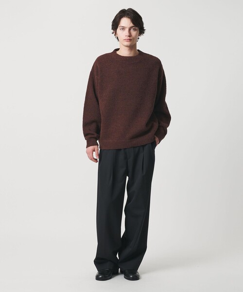 MONKEY TIME（モンキータイム）の「ウール ナイロン ループヤーン クルーネック（ニット/セーター・メンズ・オレンジ/ダークブラウン/ブラック・S/M/L/XL）」の22枚目の写真