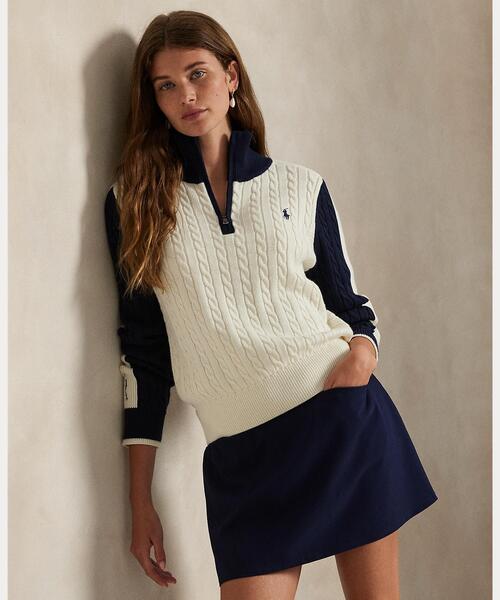 POLO GOLF（ポロ ゴルフ）の「パネルド ケーブルニット クォーター