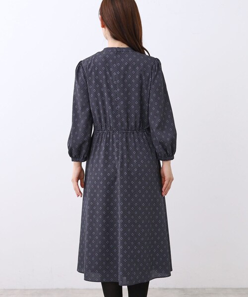 リフレクト（Reflect）/【きちんと見え／通勤／セレモニーにおすすめ◎】ドット×ダイヤ柄ワンピース セール】【きちんと見え／通勤／セレモニーにおすすめ◎】ドット