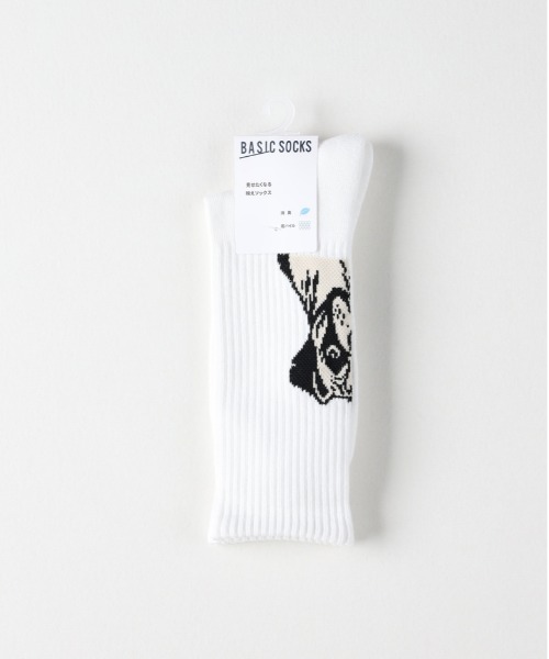 Right-on（ライトオン）の「【BASIC SOCKS】グラフィックデザインクルーソックス（ソックス/靴下・メンズ・ホワイト/ブラック・フリー）」の4枚目の写真