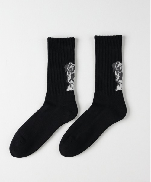 Right-on（ライトオン）の「【BASIC SOCKS】グラフィックデザインクルーソックス（ソックス/靴下・メンズ・ホワイト/ブラック・フリー）」の5枚目の写真