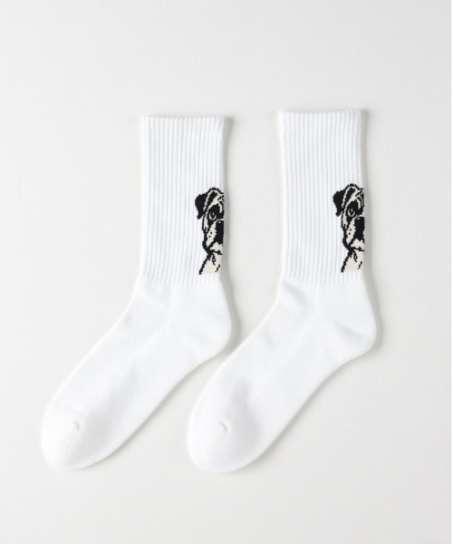 Right-on（ライトオン）の「【BASIC SOCKS】グラフィックデザインクルーソックス（ソックス/靴下・メンズ・ホワイト/ブラック・フリー）」の6枚目の写真
