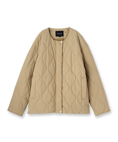 UNTITLED（アンタイトル）の「【軽量／洗える／ファスナー付き】中綿 キルトコート（その他アウター・レディース・ブラック/キャメル/アイボリー・04/03/02/01/00/42/50/48/46/44）」の4枚目の写真