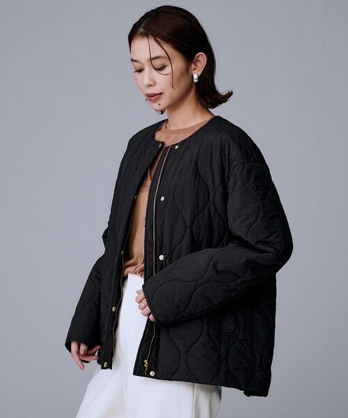 UNTITLED（アンタイトル）の「【軽量／洗える／ファスナー付き】中綿 キルトコート（その他アウター・レディース・ブラック/キャメル/アイボリー・04/03/02/01/00/42/50/48/46/44）」の8枚目の写真