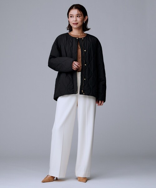 UNTITLED（アンタイトル）の「【軽量／洗える／ファスナー付き】中綿 キルトコート（その他アウター・レディース・ブラック/キャメル/アイボリー・04/03/02/01/00/42/50/48/46/44）」の9枚目の写真