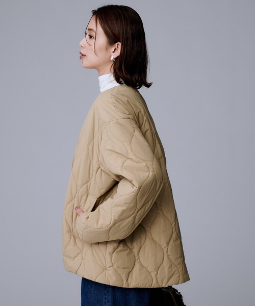 UNTITLED（アンタイトル）の「【軽量／洗える／ファスナー付き】中綿 キルトコート（その他アウター・レディース・ブラック/キャメル/アイボリー・04/03/02/01/00/42/50/48/46/44）」の13枚目の写真