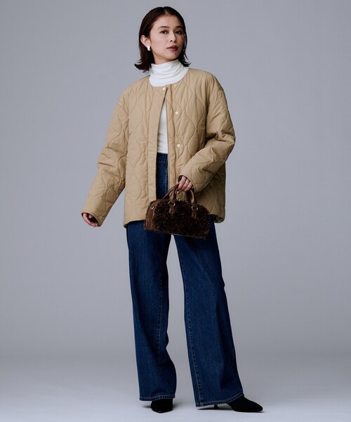 UNTITLED（アンタイトル）の「【軽量／洗える／ファスナー付き】中綿 キルトコート（その他アウター・レディース・ブラック/キャメル/アイボリー・04/03/02/01/00/42/50/48/46/44）」の14枚目の写真