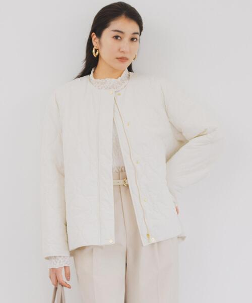 UNTITLED（アンタイトル）の「【軽量／洗える／ファスナー付き】中綿 キルトコート（その他アウター・レディース・ブラック/キャメル/アイボリー・04/03/02/01/00/42/50/48/46/44）」の17枚目の写真