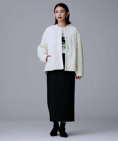 UNTITLED（アンタイトル）の「【軽量／洗える／ファスナー付き】中綿 キルトコート（その他アウター・レディース・ブラック/キャメル/アイボリー・04/03/02/01/00/42/50/48/46/44）」の22枚目の写真