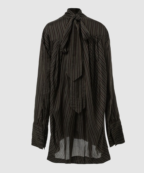 ドリスヴァンノッテン/フリルデザイン 黒トップス DRIES VAN NOTEN ドリスヴァンノッテン 20SS ラッフルフリルデザイン