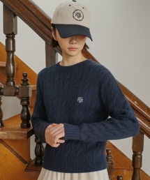 A'GEM/9 × .kom 『muah muah/ムーアムーア』 TWIST ROUND LOGO KNIT/ツイストラウンド ロゴニット