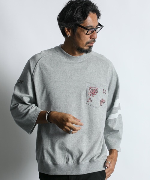 The DUFFER of ST.GEORGE(ザダファーオブセントジョージ)の「ELEPHANT BRAND×DUFFER 3/4 SLEEVE CREW :エレファントブランド別注 7分袖スウェット(スウェット・メンズ・グレー/ブラック・X-LARGE/LARGE/MEDIUM/SMALL)」の13枚目の写真