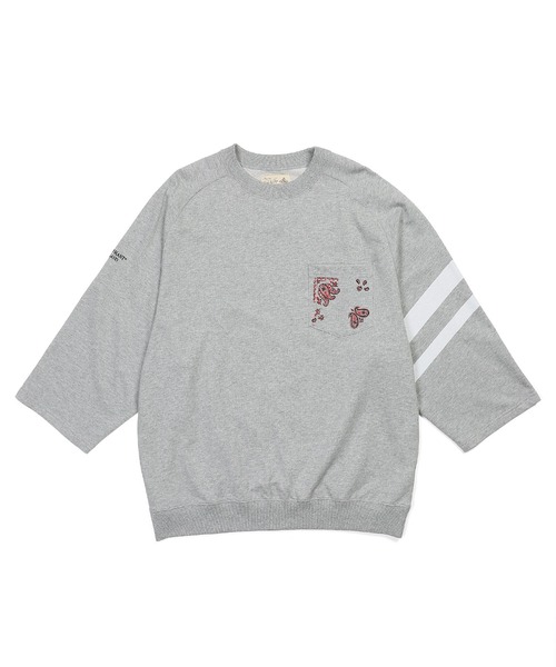 The DUFFER of ST.GEORGE(ザダファーオブセントジョージ)の「ELEPHANT BRAND×DUFFER 3/4 SLEEVE CREW :エレファントブランド別注 7分袖スウェット(スウェット・メンズ・グレー/ブラック・X-LARGE/LARGE/MEDIUM/SMALL)」の10枚目の写真