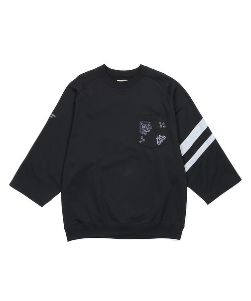 The DUFFER of ST.GEORGE(ザダファーオブセントジョージ)の「ELEPHANT BRAND×DUFFER 3/4 SLEEVE CREW :エレファントブランド別注 7分袖スウェット(スウェット・メンズ・グレー/ブラック・X-LARGE/LARGE/MEDIUM/SMALL)」の6枚目の写真