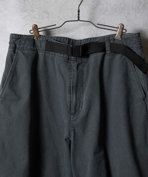 パンツ nin HAND PAINTED VINTAGE STONE WASH BELTED WIDE PANTS / ハンド