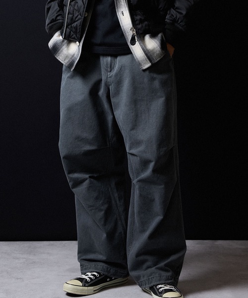 セール】VINTAGE STONE WASH BELTED WIDE PANTS / ヴィンテージ