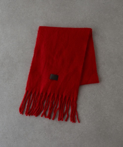 RAY CASSIN（レイカズン）の「レザーパッチマフラー（マフラー・レディース・チャコールグレー/ブルー/ホワイト/レッド・FREE）」の14枚目の写真