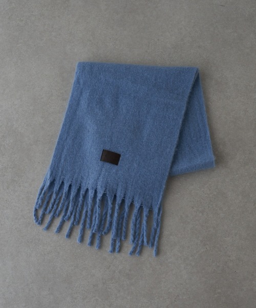 RAY CASSIN（レイカズン）の「レザーパッチマフラー（マフラー・レディース・チャコールグレー/ブルー/ホワイト/レッド・FREE）」の21枚目の写真