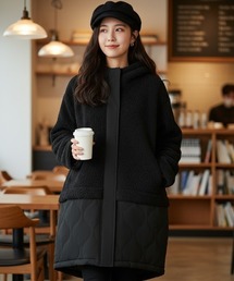 Ocean Pacific（オーシャンパシフィック）の「【OP:オーピー】レディース ボア×キルト切り替え フードロングジャケット　ロングコート　ブルゾン（その他アウター）」