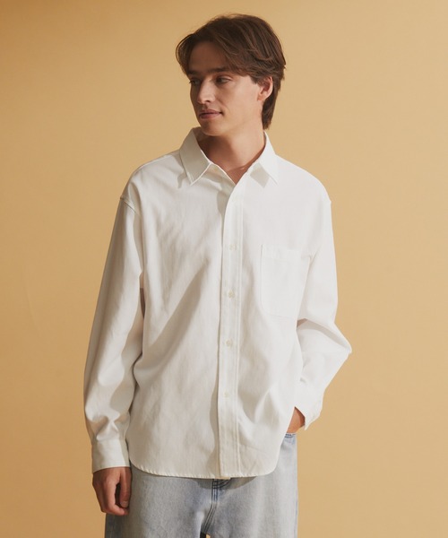 NEOL(ネオル)の「【NEOL】Oxford Regular Collar Shirt/オックスフォードレギュラーカラーシャツ(シャツ/ブラウス・メンズ・オフホワイト/ライトブルー・M/L/XL)」の5枚目の写真