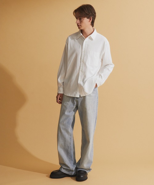 NEOL(ネオル)の「【NEOL】Oxford Regular Collar Shirt/オックスフォードレギュラーカラーシャツ(シャツ/ブラウス・メンズ・オフホワイト/ライトブルー・M/L/XL)」の9枚目の写真