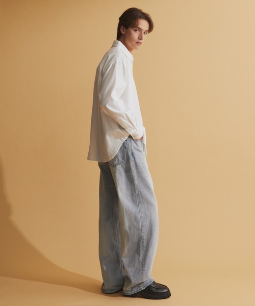 NEOL(ネオル)の「【NEOL】Oxford Regular Collar Shirt/オックスフォードレギュラーカラーシャツ(シャツ/ブラウス・メンズ・オフホワイト/ライトブルー・M/L/XL)」の10枚目の写真