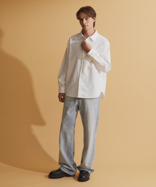 NEOL(ネオル)の「【NEOL】Oxford Regular Collar Shirt/オックスフォードレギュラーカラーシャツ(シャツ/ブラウス・メンズ・オフホワイト/ライトブルー・M/L/XL)」の11枚目の写真