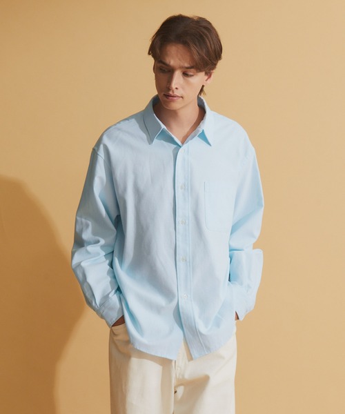 NEOL(ネオル)の「【NEOL】Oxford Regular Collar Shirt/オックスフォードレギュラーカラーシャツ(シャツ/ブラウス・メンズ・オフホワイト/ライトブルー・M/L/XL)」の16枚目の写真