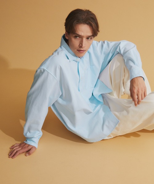 NEOL(ネオル)の「【NEOL】Oxford Regular Collar Shirt/オックスフォードレギュラーカラーシャツ(シャツ/ブラウス・メンズ・オフホワイト/ライトブルー・M/L/XL)」の20枚目の写真