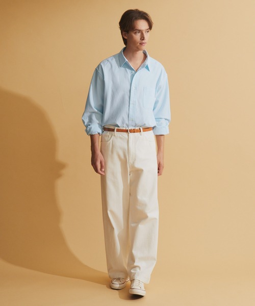 NEOL(ネオル)の「【NEOL】Oxford Regular Collar Shirt/オックスフォードレギュラーカラーシャツ(シャツ/ブラウス・メンズ・オフホワイト/ライトブルー・M/L/XL)」の21枚目の写真