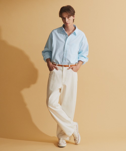 NEOL(ネオル)の「【NEOL】Oxford Regular Collar Shirt/オックスフォードレギュラーカラーシャツ(シャツ/ブラウス・メンズ・オフホワイト/ライトブルー・M/L/XL)」の22枚目の写真