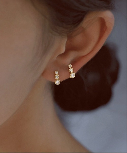 Burner(バーナー)の「【blatto 925silver】シルバー925 ジルコニア3連 フープピアス esm-pierce-45-20【RBTS】(ピアス(両耳用)・レディース・シルバー/ゴールド・FREE)」の4枚目の写真