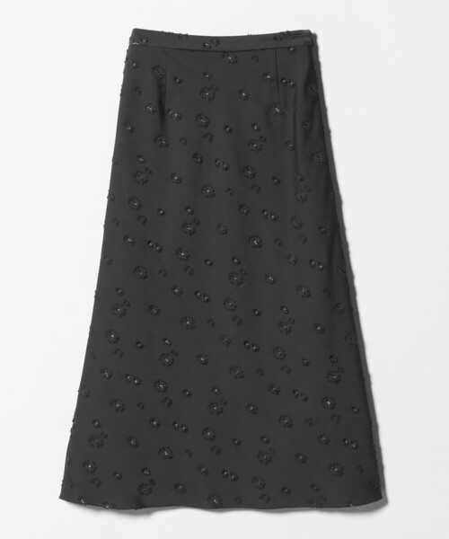 サテン フラワー ジャガード ロングスカート（スカート）｜UNITED