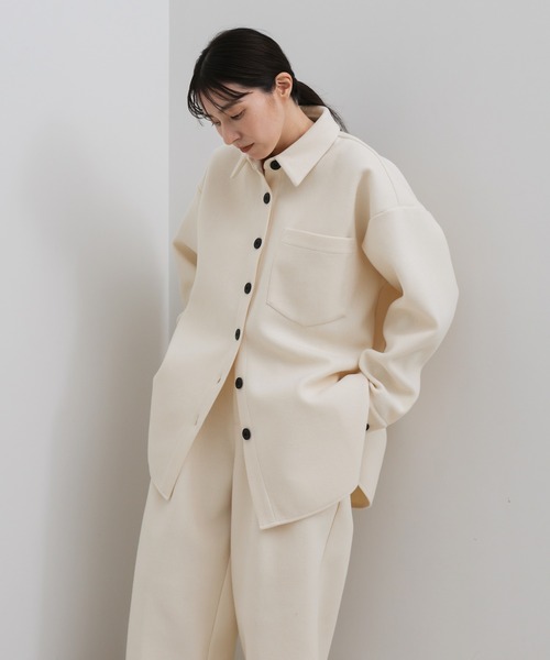 select MOCA(セレクトモカ)の「【新色・新サイズ追加】フェイクウールシャツジャケット(カバーオール・レディース・ブラック/ブラウン系その他/グレー/チャコールグレー/アイボリー/ナチュラル・FREE/SMALL)」の14枚目の写真