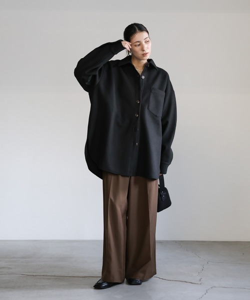 フェイクウールシャツジャケット（カバーオール）｜select MOCA