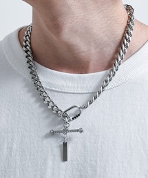 BENUSTA（ベヌスタ）の「A'GEM/9 × .kom 『BENUSTA /ベヌスタ』Rhinestone Bar Chain Necklace/ラインストーンバーチェーンネックレス（ネックレス）」