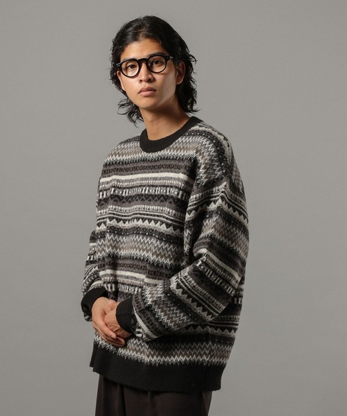 RAGEBLUE(レイジブルー)の「【CLASSICAL LINE】WOOL BLEND FAIR ISLE CREW NECK KNIT/ ウール混/フェアアイル柄ニットクルー(ニット/セーター・メンズ・グレー系その他/ブルー系その他・LARGE/MEDIUM)」の20枚目の写真