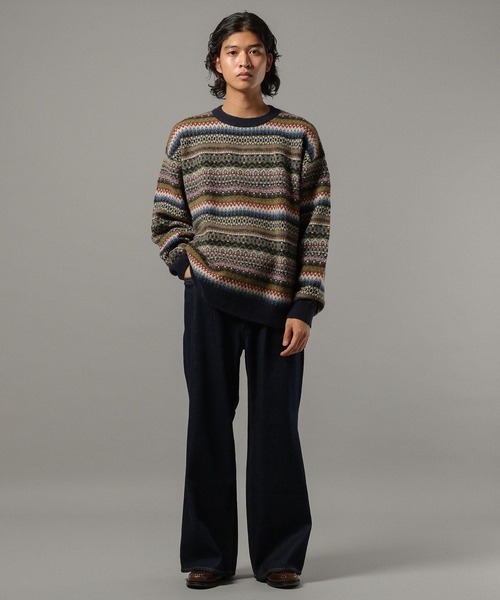 RAGEBLUE(レイジブルー)の「【CLASSICAL LINE】WOOL BLEND FAIR ISLE CREW NECK KNIT/ ウール混/フェアアイル柄ニットクルー(ニット/セーター・メンズ・グレー系その他/ブルー系その他・LARGE/MEDIUM)」の19枚目の写真