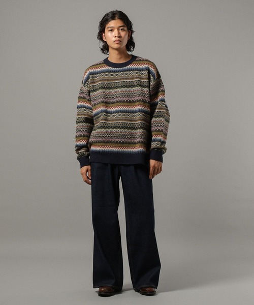 RAGEBLUE(レイジブルー)の「【CLASSICAL LINE】WOOL BLEND FAIR ISLE CREW NECK KNIT/ ウール混/フェアアイル柄ニットクルー(ニット/セーター・メンズ・グレー系その他/ブルー系その他・LARGE/MEDIUM)」の18枚目の写真