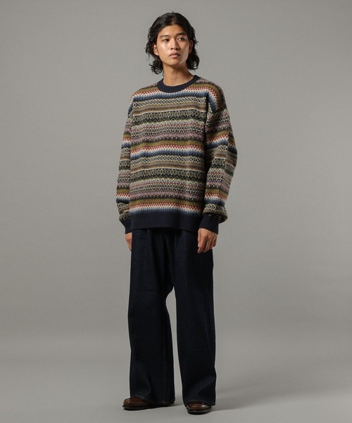 RAGEBLUE(レイジブルー)の「【CLASSICAL LINE】WOOL BLEND FAIR ISLE CREW NECK KNIT/ ウール混/フェアアイル柄ニットクルー(ニット/セーター・メンズ・グレー系その他/ブルー系その他・LARGE/MEDIUM)」の17枚目の写真
