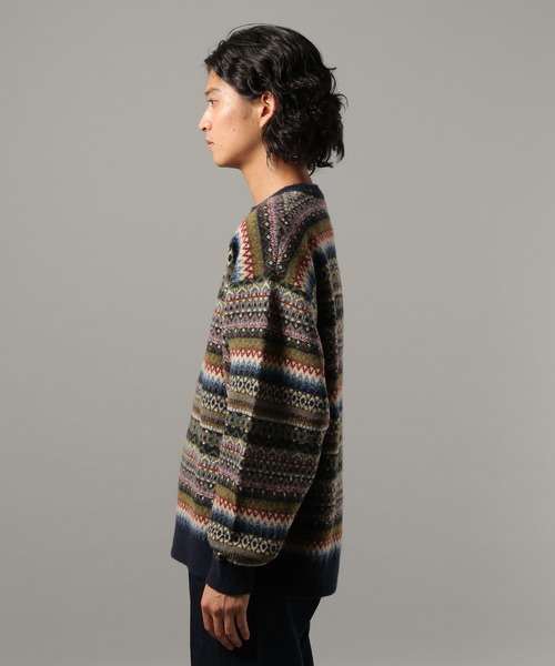 RAGEBLUE(レイジブルー)の「【CLASSICAL LINE】WOOL BLEND FAIR ISLE CREW NECK KNIT/ ウール混/フェアアイル柄ニットクルー(ニット/セーター・メンズ・グレー系その他/ブルー系その他・LARGE/MEDIUM)」の12枚目の写真