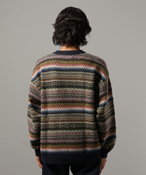 RAGEBLUE(レイジブルー)の「【CLASSICAL LINE】WOOL BLEND FAIR ISLE CREW NECK KNIT/ ウール混/フェアアイル柄ニットクルー(ニット/セーター・メンズ・グレー系その他/ブルー系その他・LARGE/MEDIUM)」の11枚目の写真