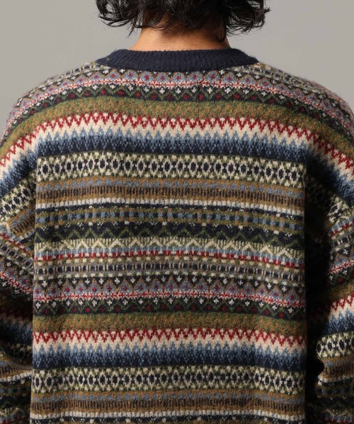 RAGEBLUE(レイジブルー)の「【CLASSICAL LINE】WOOL BLEND FAIR ISLE CREW NECK KNIT/ ウール混/フェアアイル柄ニットクルー(ニット/セーター・メンズ・グレー系その他/ブルー系その他・LARGE/MEDIUM)」の10枚目の写真
