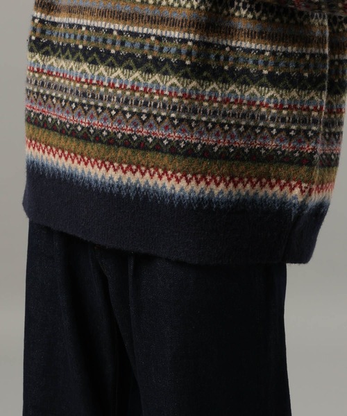 RAGEBLUE(レイジブルー)の「【CLASSICAL LINE】WOOL BLEND FAIR ISLE CREW NECK KNIT/ ウール混/フェアアイル柄ニットクルー(ニット/セーター・メンズ・グレー系その他/ブルー系その他・LARGE/MEDIUM)」の7枚目の写真