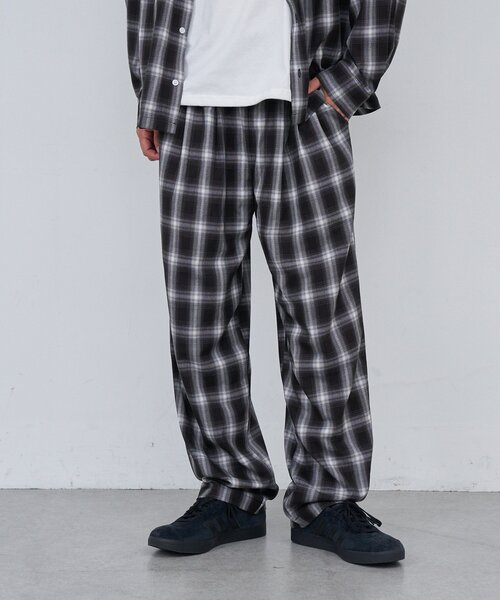 Kastane（カスタネ）の「【セットアップ対応/ユニセックス】BM チェックイージーパンツ（その他パンツ・レディース・ブラック/ブラウン・FREE）」の2枚目の写真